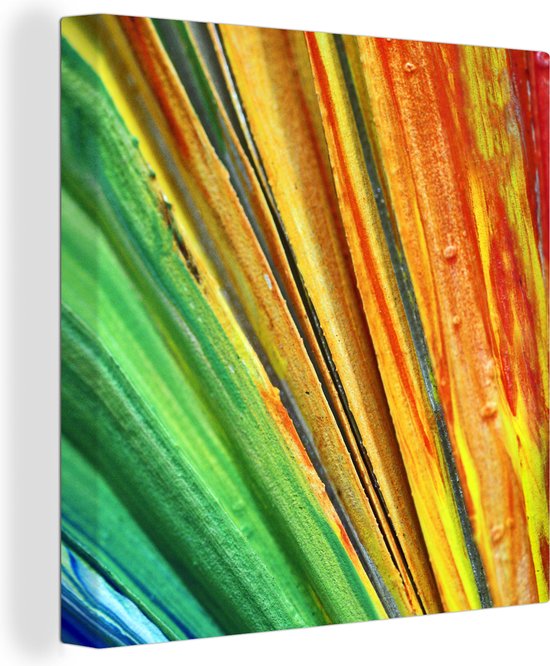 Canvas Schilderij Kleurrijk Olieverfschilderij - 50x50 cm - Wanddecoratie