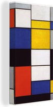 Canvas Schilderij Compositie A - Piet Mondriaan - 40x80 cm - Wanddecoratie