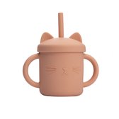 Drinkbeker - Sippy Cup - Baby - Siliconen met rietje - Oefenbeker - Kinderbeker - Peach