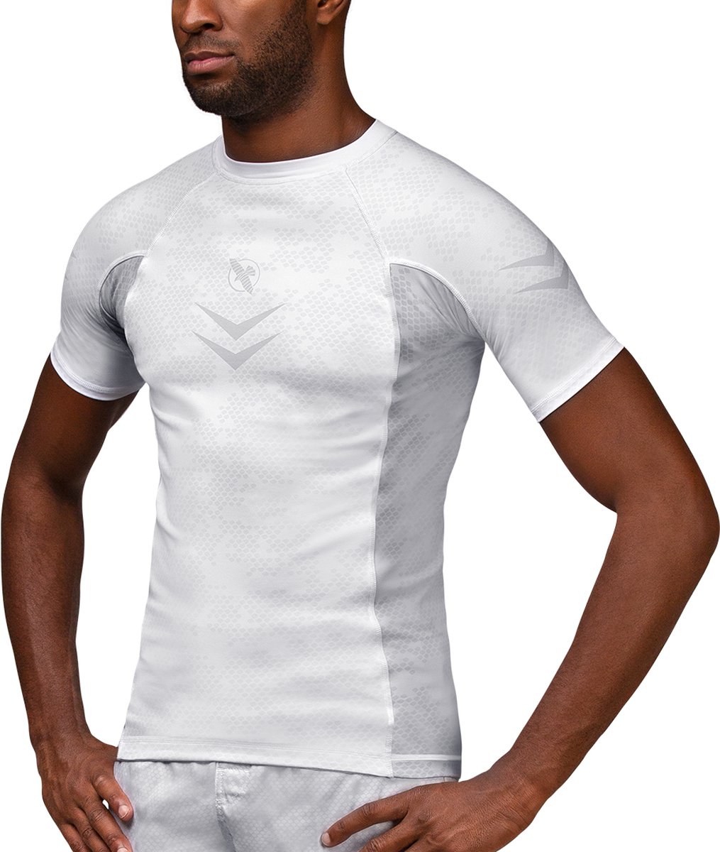 Hayabusa Arrow Ranked Short Sleeve Rashguard - Wit - maat S
