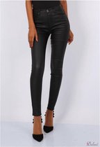 Broek Toxik3 met hoge taille lederlook zwart