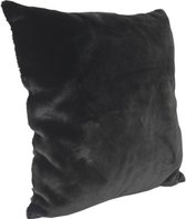 Solevito Kussen met Zwarte Vacht | 100% polyester | voor Binnen | 45x45 cm
