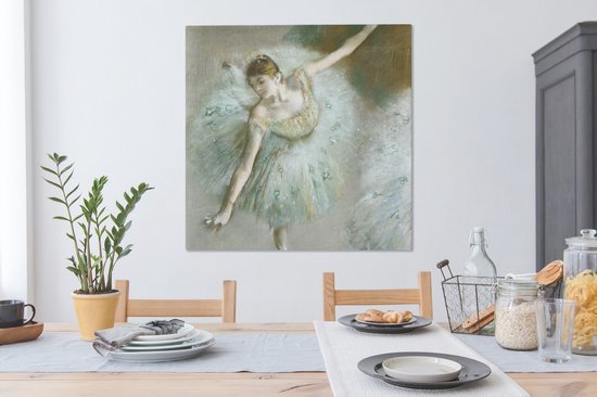 Tableau Peinture Danseuse en Vert - Peinture d' Edgar Degas - 90x90 cm - Art Décoration murale