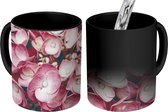 Magische Mok - Foto op Warmte Mok - Close-up roze hortensia's - 350 ML