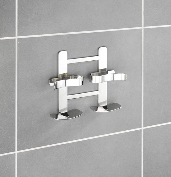 Turbo-LOC wand shampoohalter Duo clippsy roestvrij staal glanzend 6 x 22 x 17.5 cm