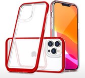 Hoesje Geschikt voor iPhone 13 Pro Max hoesje transparant met bumper Rood - Ultra Hybrid Hoesje Geschikt voor iPhone 13 Pro Max case