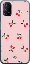 Casimoda® hoesje - Geschikt voor Oppo A52 - Kersjes - Siliconen/TPU - Roze