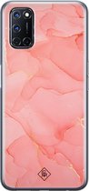 Casimoda® hoesje - Geschikt voor Oppo A52 - Marmer Roze - Siliconen/TPU - Roze