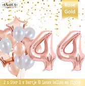 Cijfer Ballon 44 Jaar Rose Gold Pearl Boeket * Hoera 44 Jaar Verjaardag Decoratie Set van 15 Ballonnen * 80 cm Verjaardag Nummer Ballon * Snoes * Verjaardag Versiering * Kinderfeestje * Château Rose* Nummer Ballon 44 * Rose