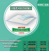 Dispogold incontinentie bed onderleggers 60X75 CM (112 stuks)