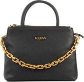 GUESS    Leren Dames Handtas / Handtas - Turin Satchel - Zwart