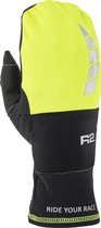 R2 - Cover Winter Fietshandschoenen/wanten combinatie - Zwart/Geel - Maat XXL / 10