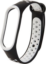 DrPhone XB4 - Mi band - sportHorlogeband - Armband Geschikt voor smartwatches/Mi band 3/4 - Zwart/Wit