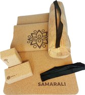 Samarali Classic Advanced Yoga Cadeaupakket - kurk yogamat / yogatas/ blokken /milieuvriendelijk / antibacterieel