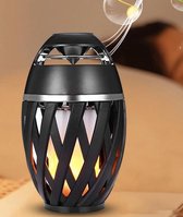 Harmony Life tafellamp met ruit industrieel | vlam sfeer licht| Nachtlamp voor slaapkamer | Tuinlamp en speaker| Overkapping lamp en speaker|Bluetooth speaker | USB | Portable speaker | Draag