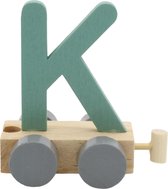 Lettertrein K groen | * totale trein pas vanaf 3, diverse, wagonnetjes bestellen aub