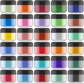 Mica poeder pigment set - 30 kleuren epoxy hars pigment - glitter poeder - DIY -  kleurstof voor hars kunst, kaarsen,  badbommen, slijm maken, cosmetica, schilderen, nagel make-up  - gietmass