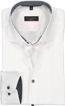 ETERNA modern fit overhemd - superstretch lyocell - wit (zwart-grijs dessin contrast) - Strijkvriendelijk - Boordmaat: 41