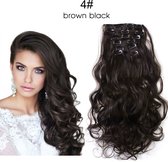 Premium Fiber Synthetic Clip in Extensions - BodyWave - 55cm- (#4) Black Brown 999
