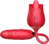TipsToys Vibrators Vibrerende Tong Roos - SexToys voor Vrouwen Clitoris Stimulator Rood