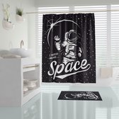 Zethome - Douchegordijn 180x200 cm - Polyester - Badkamer Gordijn - Shower Curtain - Sneldrogend en Anti Schimmel -Wasbaar en Duurzaam - Space