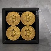 Bitcoin munten chocolade goud 4 stuks | Bitcoin munten GOUD | 4 stuks | MELK | Lindy's Patisserie
