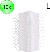 10x Sublimatie Mondkapjes / Stoffen Mondmasker Voorgevormd  Maat L Wit- Bedrukbaar - Sublimatie - Herbruikbaar - Handwasbaar - 3 laags - Niet Medisch