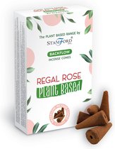 Backflow Wierook kegels - Regal Rose - 12 Stuks - Plantaardig - Vegan - Plant Based - Incense Cones - Waterval Wierook