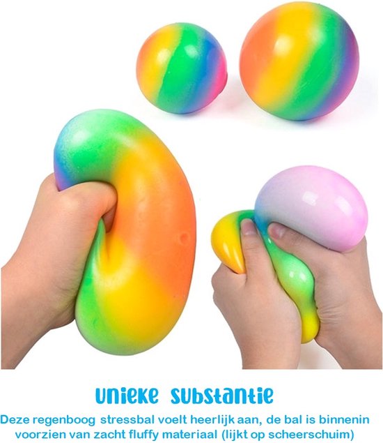 Fidget Toy Rainbow balle anti-stress - 3 pièces - Super doux - Satisfaisant  - Taille... | bol
