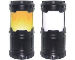 Luxe Camping Lantaarn - Fel - 2IN1 - Vlam Effect - Zwart - Campinglamp - Tentlamp