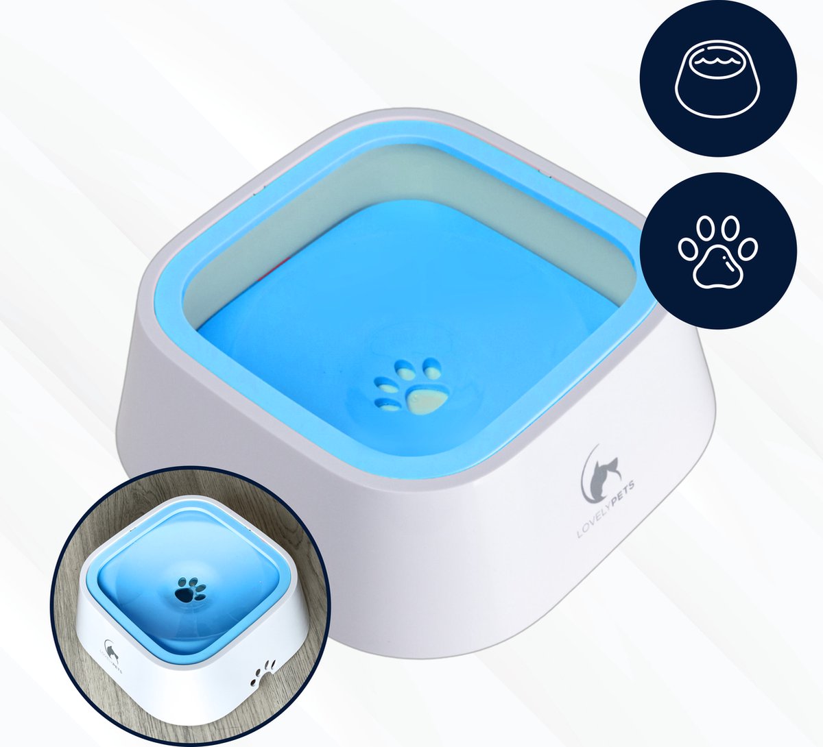 Bol.com Lovely Pets - Drinkbak voor honden - Drinkbak hond - Waterbak hond - Anti knoei - Anti lek - Vermindert slobberen - Onde... aanbieding