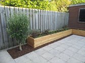 Tuinborder hout - borderbak - 100x40x20 cm - plantenbak zonder bodem - bloembak - perkrand - kantopsluiting - TW Border
