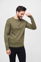 Heren - Mannen - Dikke kwaliteit - Modern - Nieuw - Armee Pullover olive