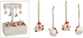 Pasen Decoratie - 4 x Mini hangende Kippen - Paastak Versiering
