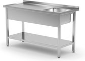 Single right sink table with shelf - for self-assembly