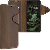 kalibri telefoonhoesje voor Motorola Edge 20 Lite - Hoesje met pasjeshouder en standaard - bruin - Wallet case