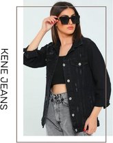 Jeans dames spijkerjasje zwart Lang maat M 40