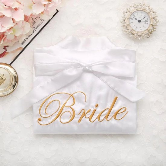 Fiory Kimono Bride| Badjas Bruid| Kimono Bride| Kimono Opdruk| Trouwen| Bruiloft| Wit | M
