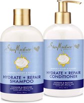 SheaMoisture Hydrate & Repair revitalisant pour cheveux abîmés Manuka Honey & Yogurt Shea Butter Shampooing and Conditioner - 384ml