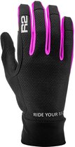 Luxe fietshandschoenen met touchscreen top - Handschoenen voor fietsen en wandelen - Voor dames en heren - R2 Cruiser - Zwart/Roze - Maat L / 8