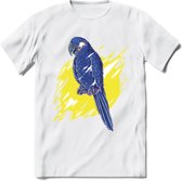 Dieren T-Shirt | Papegaai shirt Heren / Dames | Wildlife parrot cadeau - Wit - L