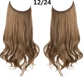 Premium Fiber Synthetic Clip in Extensions Single / Wire Extensions - BodyWave - 45cm- (#12/24) Light Toffee Brown M01