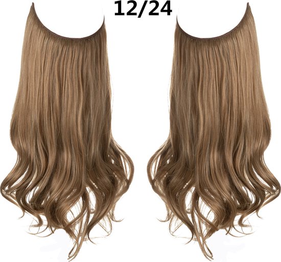 Premium Fiber Synthetic Clip in Extensions Single / Wire Extensions - BodyWave - 45cm- (#12/24) Light Toffee Brown M01