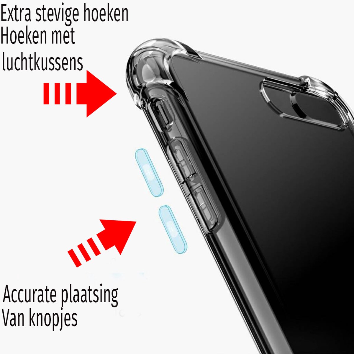 Bumper hoesje iphone 11 pro , doorzichtige anti shock hoesje, military grade hoesje transparant