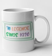 Mug d'anniversaire 'n legend depuis 1970 tasse pour café ou thé sachet de café sachet de thé cadeau pour elle ou lui, anniversaire