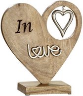 hart in love liefde valentijn in hout 25cm hoog heart