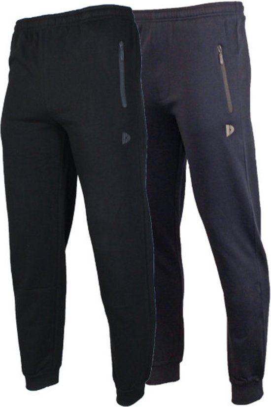 2- Pack Donnay Joggingbroek met elastiek - Sportbroek - Heren - Maat 3XL - Black/Navy