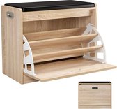 Hofa - Schoenenkast - 3 lagen / planken - Hout - Opbergkast - Woonkamer meubel - Met Deuren - Organizer