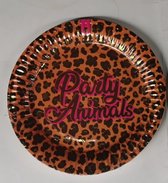 Kartonnen Bordjes Party Animals 8 stuks 23 cm