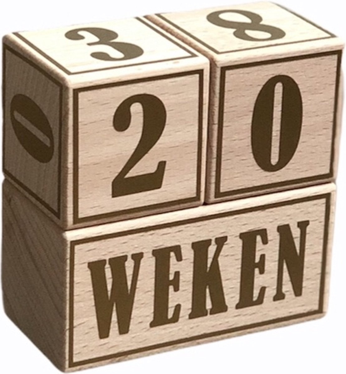 Goedkoopste Houten mijlpaalblokken - goud - kraamcadeau - leeftijden en momenten - 3 blokken